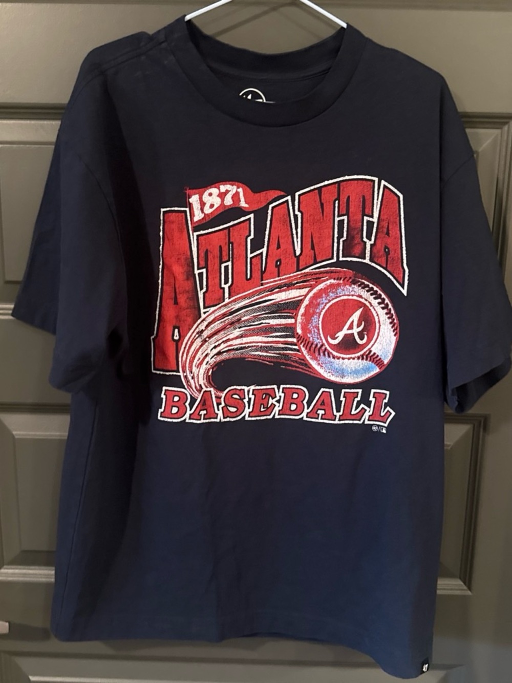 '47 Brand Atlanta Braves 1871 Baseball Graphic T-Shirt Men's L Retro Style